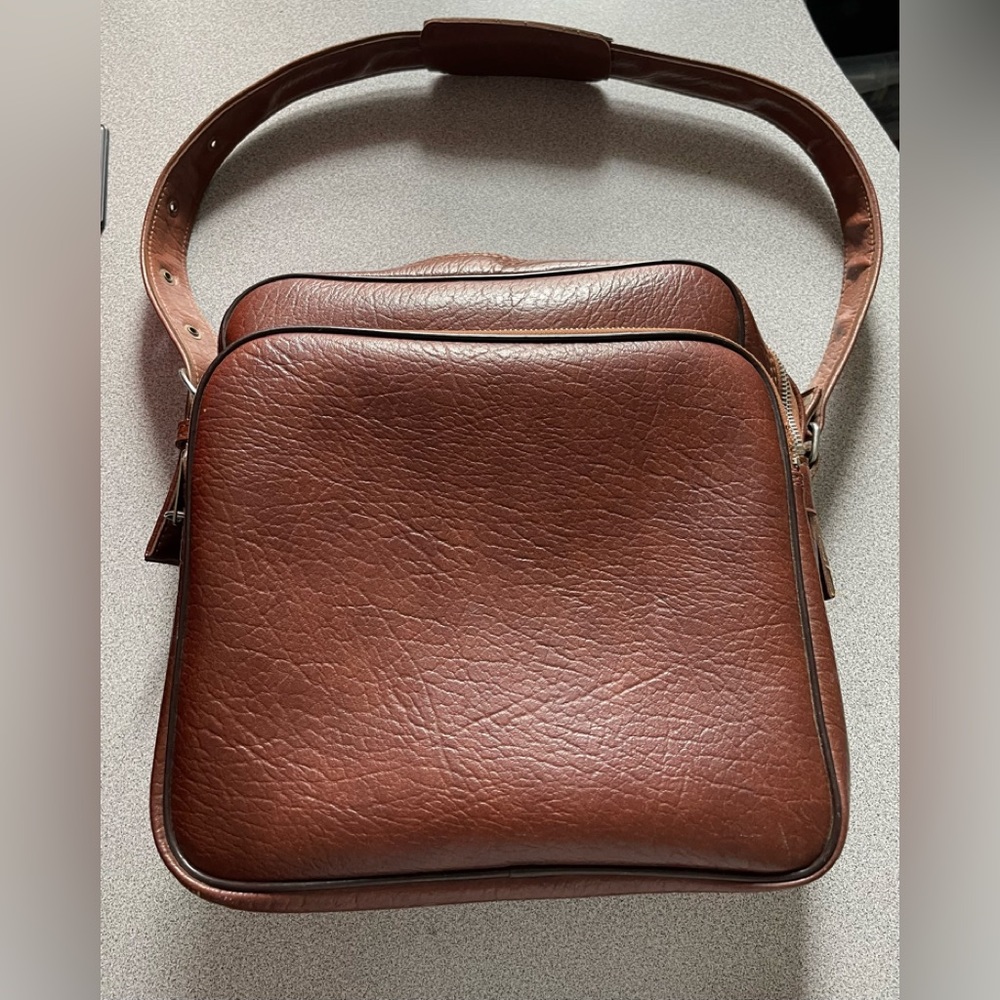 Vintage Interpur Tan/Carmel Faux Leather Carry On Bag